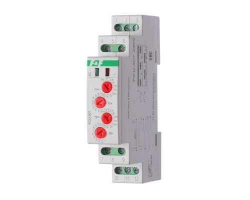 Реле времени PCU-507 2х8А 230В 2п IP20 многофункц. 2 независимых времен. 1 мод. монтаж на DIN-рейке F&F EA02.001.022