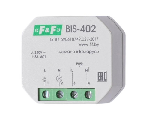 Реле импульсное BIS-402 (для установки в монтажную коробку 230В 8А 1Z IP40) F&F EA01.005.002