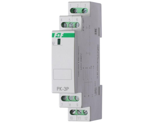 Реле промежуточное PK-3P (монтаж на DIN-рейке 35мм 220В 50Гц 3х8А 3NO/NC IP20) F&F EA06.001.023
