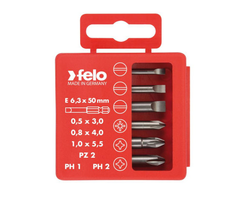 Набор бит SL/PZ/PH Industrial 50мм в кейсе 6 бит FELO 03092516
