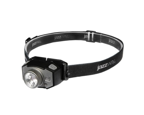 Фонарь аккумуляторный налобный AccuH1-L5WZ-bk zoom LED 5Вт + 2хRED SMD IP54 5 режимов: 100проц. 180лм 3.5ч/50проц. 110лм 5.5ч/30проц. 65лм 15ч/красн. 28ч/мигающ. красн. 12ч аккум. 0.8А.ч управл. жестами черн./сер. JazzWay 5036642