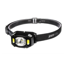 Фонарь аккумуляторный налобный AccuH3-L5W-bk LED 5Вт + 2хRED SMD IP54 5 режимов: 100проц. 180лм 3.5ч/50проц. 110лм 5.5ч/30проц. 65лм 15ч/красн. 28ч/мигающ. красн. 12ч аккум. управл. жестами черн. JazzWay 5036703