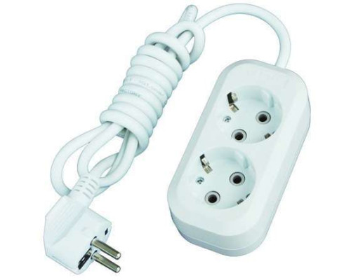 Удлинитель 2х2м с заземл. 16А IP20 Е-302 ПВС 3х1 АБС-пластик UNIVersal 9631972