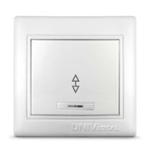Переключатель проходной 1-кл. СП Севиль 10А IP20 с подсветкой бел. UNIVersal С0125