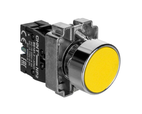 Кнопка управления NP2-BA51 без подсветки желт. 1НО IP40 CHINT 574844