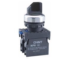 Переключатель без подсветки NP8-11X/312 3 полож. с фиксацией черн. 1НО+1НЗ IP65 (R) CHINT 667137