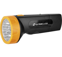Фонарь аккумуляторный LED3829 9LED аккум. SLA 220В пластик. черн./желт. (кор.) Ultraflash 11240