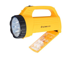 Фонарь аккумуляторный LED3819CSM 9LED + 12SMD 2 режима аккум. SLA 220В желт. Ultraflash 12102/12860