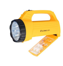 Фонарь аккумуляторный LED3819CSM 9LED + 12SMD 2 режима аккум. SLA 220В желт. Ultraflash 12102/12860