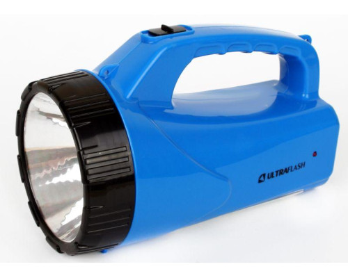 Фонарь аккумуляторный LED3818SM LED + 12SMD 3Вт 2 режима аккум. SLA 220В син. Ultraflash 12104 / 12889