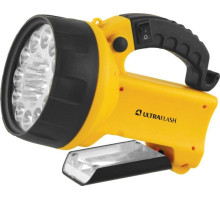 Фонарь аккумуляторный UF3712LED 19LED аккум. 4В 2А.ч 220В/12В пластик. желт. (кор.) Ultraflash 8310