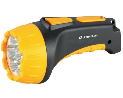 Фонарь аккумуляторный LED3807 7LED 2 режима аккум. SLA 220В пластик. черн./желт. (кор.) Ultraflash 9216