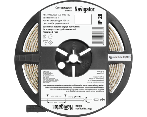 Лента светодиодная 71 766 NLS-5050CW30-7.2-IP20-12V R5 7.2Вт/м (уп.5м) Navigator 71766