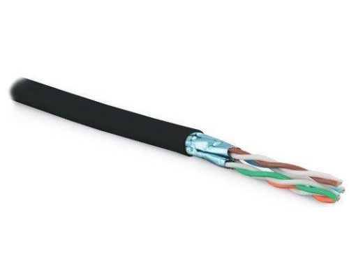Кабель UFTP4-C6-SOLID-OUTDOOR-LSZH-BK-500 витая пара экран. FTP (F/UTP) кат. 6; 4 пары (23 AWG) ож (solid) для внешн. прокладки LSZH (500м) черн. Hyperline 227934