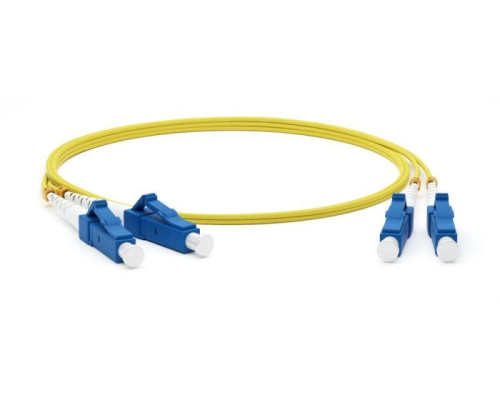 Патч-корд FC-D2-9-LC/UR-LC/UR-H-3M-LSZH-YL волоконно-оптический (шнур) SM 9/125 (OS2) LC/UPC-LC/UPC duplex LSZH 3м Hyperline 28076