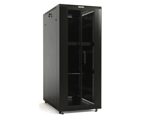 Шкаф напольный TTB-4281-DD-RAL9004 19дюйм 42U 2055х800х1000мм перф. двери черн. Hyperline 392684
