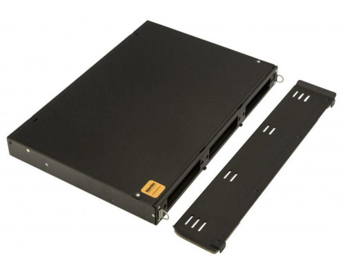 Бокс оптический FO-19V-1U-3хSLT-W130H30-24UN-BK универс. выдвижной 19дюйм от 8 до 24 портов (SC duplex LC ST FC) (со спайс. пласт. без пигтейлов. и прох. адапт.) черн. Hyperline 401216