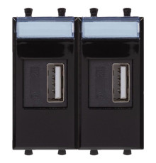 Устройство зарядное USB 2мод. 2.1А Avanti "Черный квадрат" DKC 4402542