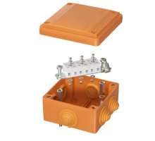 Коробка ответвительная FS 100х100х50мм 5р 450В 10А 6кв.мм с каб. вводами и клеммн. IP55 пластик. DKC FSB11506
