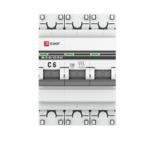 Выключатель автоматический модульный 3п C 6А 4.5кА ВА 47-63 PROxima EKF mcb4763-3-06C-pro