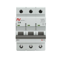 Выключатель автоматический модульный 3п C 16А 6кА AV-6 AVERES EKF mcb6-3-16C-av