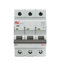 Выключатель автоматический модульный 3п C 32А 6кА AV-6 AVERES EKF mcb6-3-32C-av