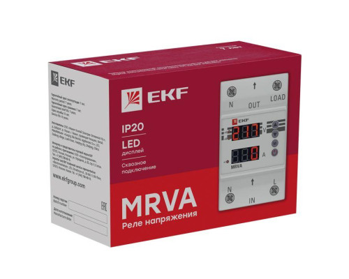 Реле напряжения и тока с дисплеем MRVA 25А PROxima EKF MRVA-25A