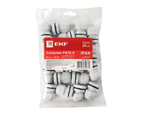 Сальник PG13.5 IP54 d отв. 20мм/d провод. 6-12мм PROxima EKF plc-pg-13.5-r