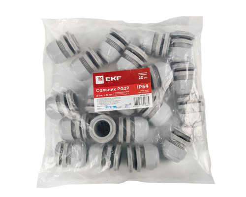 Сальник PG29 IP54 d отв. 36мм/d провод. 18-25мм PROxima EKF plc-pg-29-r
