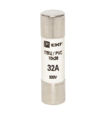 Вставка плавкая цилиндрическая ПВЦ 10х38 32А EKF pvc-10x38-32