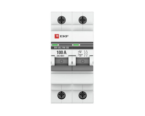 Выключатель нагрузки 2п 100А ВН-125 PROxima EKF SL125-2-100-pro