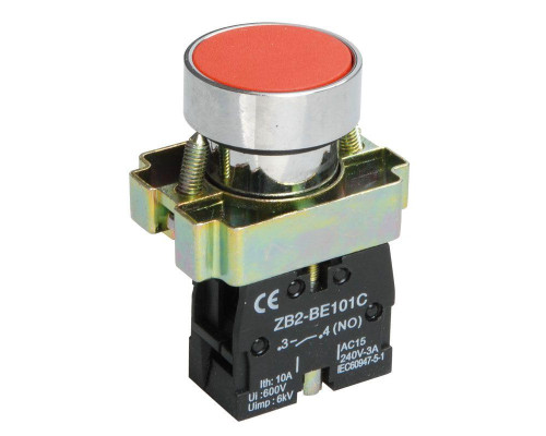 Кнопка LAY5-BA41 без подсветки красн. 1з IEK BBT60-BA-K04