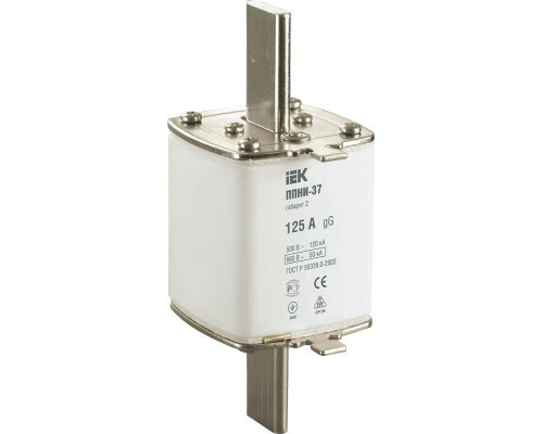 Вставка плавкая ППНИ-37 125А габарит 2 IEK DPP40-125