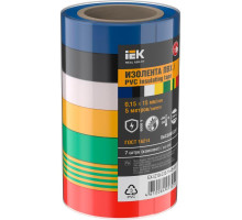 Изолента 0.15х15мм 5м (7шт/компл) IEK EX-IZ10-C15-15-05-SET