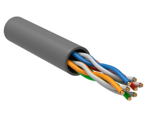Кабель витая пара U/UTP кат.5E 4х2х24AWG solid LSZH сер. (м) ITK LC1-C5E04-121