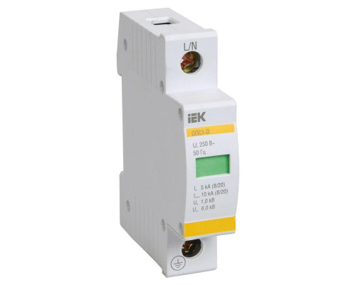 Ограничитель перенапряжения ОПС1-B 1P IEK MOP20-1-B