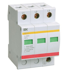 Ограничитель перенапряжения ОПС1-C 3P IEK MOP20-3-C