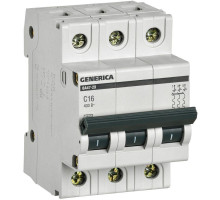 Выключатель автоматический модульный 3п C 16А 4.5кА ВА47-29 GENERICA MVA25-3-016-C