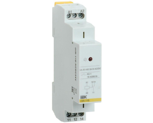 Реле промежуточное OIR 1 конт. (16А) 24В AC/DC IEK OIR-116-ACDC24V