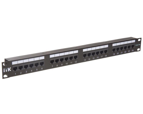 Патч-панель 1U кат.5е UTP 24 порта (IDC Dual) ITK PP24-1UC5EU-D05