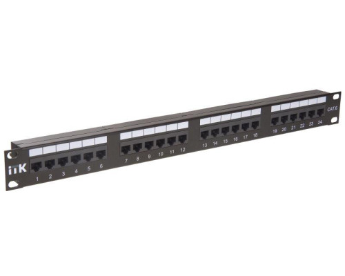 Патч-панель 1U кат.6 UTP 24 порта (Dual IDC) ITK PP24-1UC6U-D05