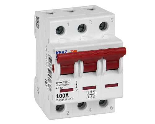 Выключатель нагрузки модульный OptiDin BM63PL-3100-УХЛ3 (ВМ63PL) КЭАЗ 328172