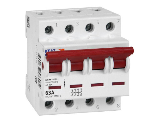 Выключатель нагрузки модульный OptiDin BM63PL-463-УХЛ3 (ВМ63PL) КЭАЗ 328176