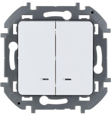 Выключатель 2-кл. Inspiria 10А IP20 250В 10AX с подсветкой/индикацией механизм бел. Leg 673630