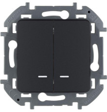 Выключатель 2-кл. Inspiria 10А IP20 250В 10AX с подсветкой/индикацией механизм антрацит Leg 673633