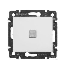 Механизм переключателя проходного 1-кл. СП Valena 10А IP31 250В с зел. индикацией бел. Leg 774426
