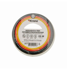 Изолента ПВХ профессиональная 0.18х19мм 20м бел. Kranz KR-09-2801