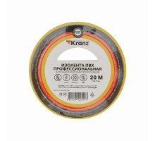 Изолента ПВХ профессиональная 0.18х19мм 20м желт. Kranz KR-09-2802