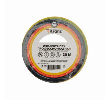 Изолента ПВХ профессиональная 0.18х19мм 20м желт./зел. Kranz KR-09-2807