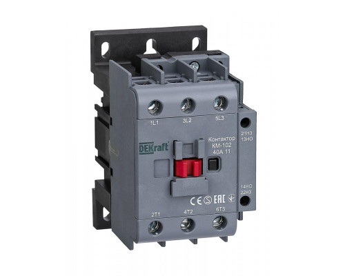 Контактор КМ-102 3п 40А 1НО+1НЗ 230В AC DEKraft 22006DEK